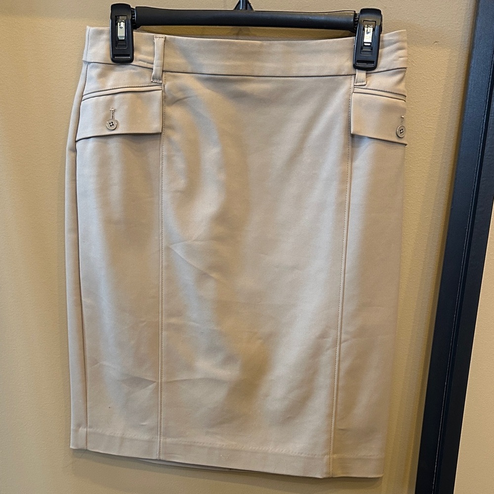 White House Black Market Beige Pencil Skirt